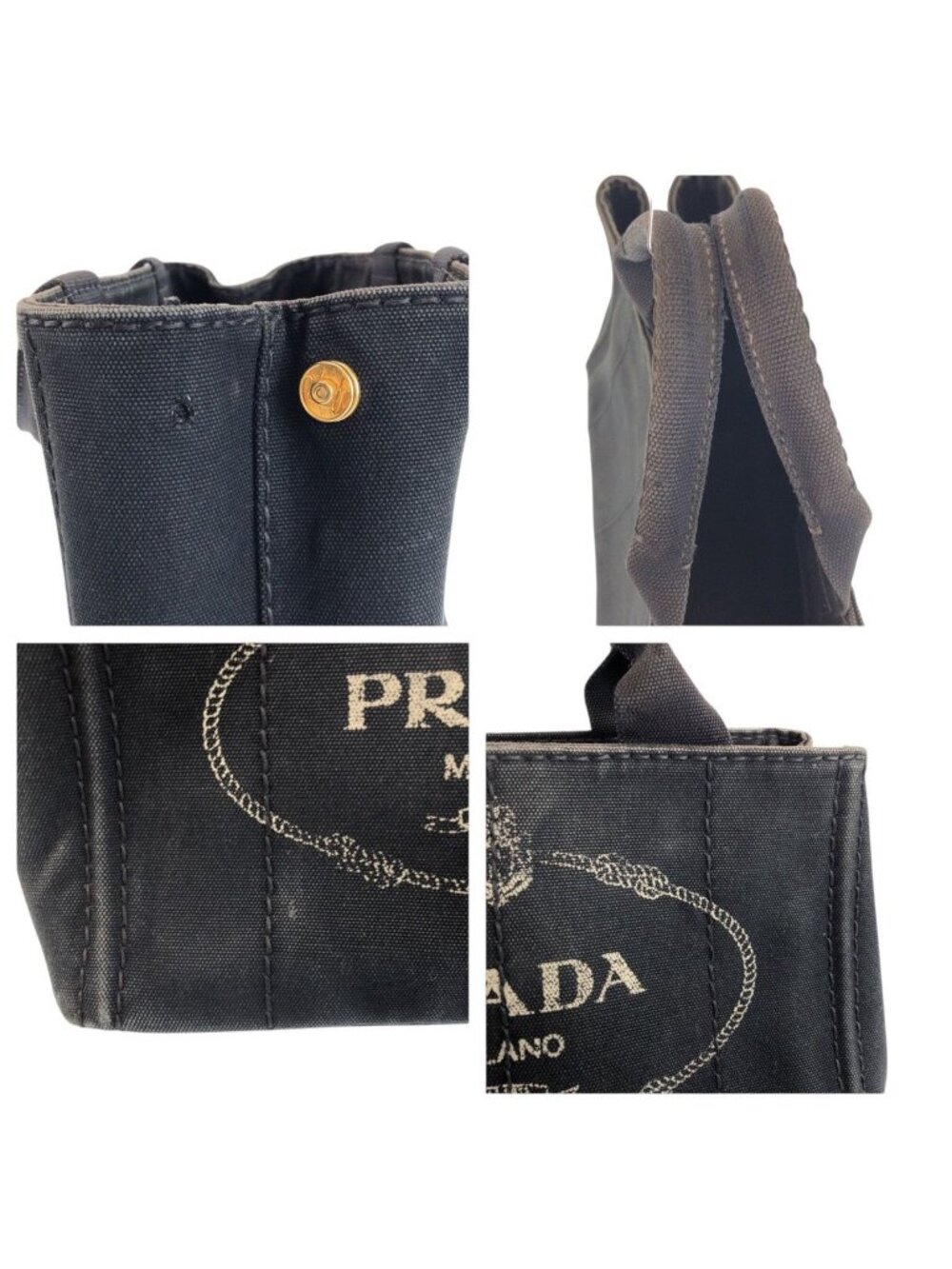 Prada Canapa Black Canvas Tote - Picture 5 of 9